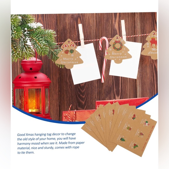 1 Set Gift Rope Christmas Present Tags Christmas utensils Hanging Christmas Tags - Picture 7 of 7